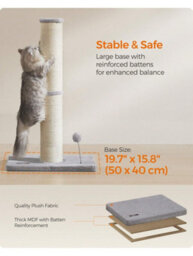 LEDREM Cat Scratching Post,85 Cm Tall Cat Scratcher For Medium And Large Cats,furniture Scratching Deterrent Sisal Scratch Pole - thumbnail 7