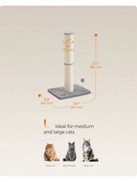 LEDREM Cat Scratching Post,85 Cm Tall Cat Scratcher For Medium And Large Cats,furniture Scratching Deterrent Sisal Scratch Pole - thumbnail 6