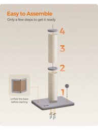LEDREM Cat Scratching Post,85 Cm Tall Cat Scratcher For Medium And Large Cats,furniture Scratching Deterrent Sisal Scratch Pole - thumbnail 8
