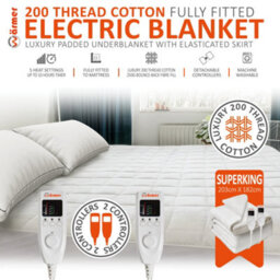 Warmer Wärmer 200 Thread Cotton Fully Fitted Electric Blanket - Super King - thumbnail 2