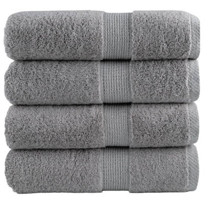 Berkfield Premium Guest Towels Solund 4Pcs Grey 30X50Cm 600Gsm - image 1