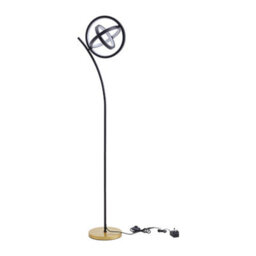 Living And Home Black Modern Rotating Adjustable 3 Rings Led Floor Lamp With Foot Switch - thumbnail 7