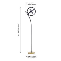 Living And Home Black Modern Rotating Adjustable 3 Rings Led Floor Lamp With Foot Switch - thumbnail 8