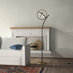 Living And Home Black Modern Rotating Adjustable 3 Rings Led Floor Lamp With Foot Switch - thumbnail 3