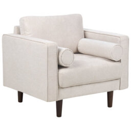 Beliani Armchair Nurmo Fabric Light Beige - thumbnail 1