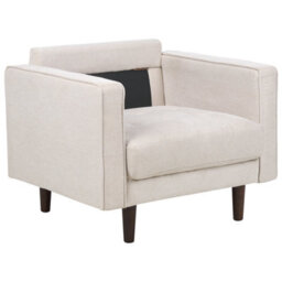 Beliani Armchair Nurmo Fabric Light Beige - thumbnail 5