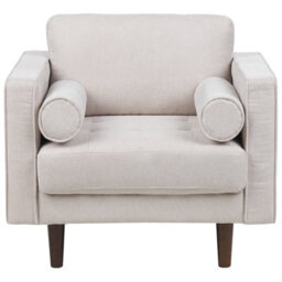Beliani Armchair Nurmo Fabric Light Beige - thumbnail 4