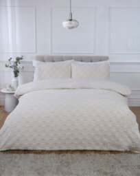 Rapport Home Luxury Check Teddy Polyester Fleece Duvet Cover Set With Pillowcase - thumbnail 1