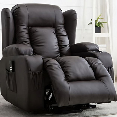 SquareBoxx Soho 10 In 1 Recliner Armchair With Swivel, Tilt Heated And Massage Functionality - image 1