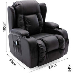SquareBoxx Soho 10 In 1 Recliner Armchair With Swivel, Tilt Heated And Massage Functionality - thumbnail 7
