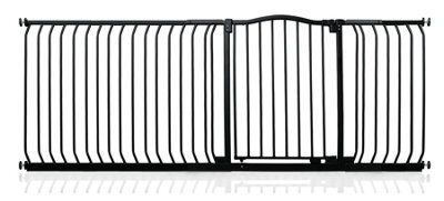 Safetots Curved Top Safety Gate, 207Cm - 216Cm, Matt Black, Pressure Fit Stair Gate - image 1