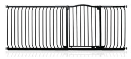 Safetots Curved Top Safety Gate, 207Cm - 216Cm, Matt Black, Pressure Fit Stair Gate - thumbnail 1