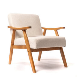 Scottish Everlastings Ltd. Scottish Everlastings Cream Boucle Chair (Flat Arms) - thumbnail 2