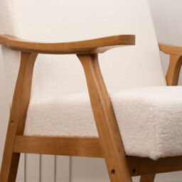 Scottish Everlastings Ltd. Scottish Everlastings Cream Boucle Chair (Flat Arms) - thumbnail 3