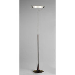 Luminosa Lighting Luminosa Zira Floor Lamp 2 Light G9, Polished Chrome/frosted White Glass/wenge, Not Led/cfl Compatible - thumbnail 2