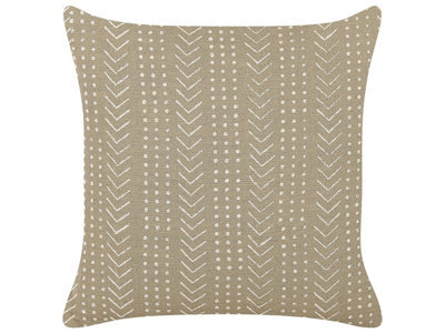 Beliani Throw Cushion Senecio Cotton 45 X 45 Cm Beige Geometric Pattern - image 1