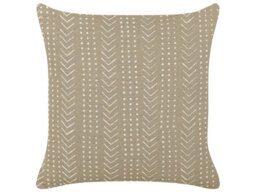 Beliani Throw Cushion Senecio Cotton 45 X 45 Cm Beige Geometric Pattern