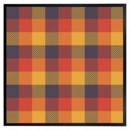 "Andrew Lee Orange Check Pattern (Picutre Frame) / 20X20"" / Black" - thumbnail 8