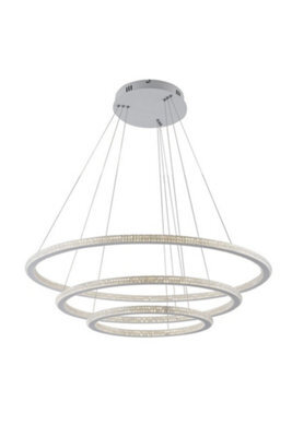 Luminosa Lighting Luminosa Bryant Led 3 Ring Pendant Ceiling Light White 6840Lm 3000K 80X2+40X2Cm - image 1