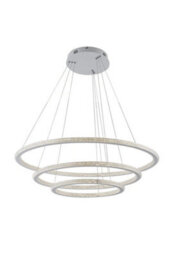 Luminosa Lighting Luminosa Bryant Led 3 Ring Pendant Ceiling Light White 6840Lm 3000K 80X2+40X2Cm - thumbnail 1