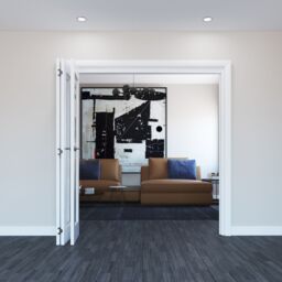 Geom Clear Glazed Pre-Painted White Softwood Bi-Fold Door Set With 1 Panes - thumbnail 3