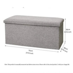 Ottoman Storage Bench Foldable, For Shoes Toys Linen, Wood & Non-Woven Fabric - thumbnail 2