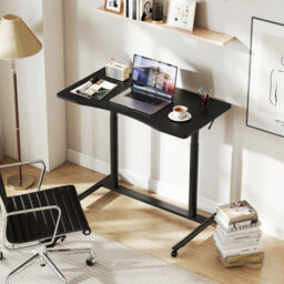 Gainoom Mobile Standing Black Desk C-Shaped Sit Stand Desk W/adjustable Height - thumbnail 4