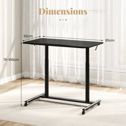 Gainoom Mobile Standing Black Desk C-Shaped Sit Stand Desk W/adjustable Height - thumbnail 2