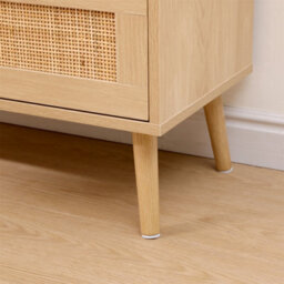 Furniturehmd Ratten Chest Of Drawers,storage 3 Drawer Dresser With Pine Legs,freestanding Cupboard Organiser Unit - thumbnail 5