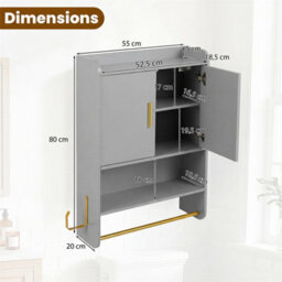 Bathroom Wall Cabinet Wall Mounted Medicine Cabinet - thumbnail 2