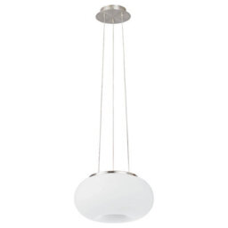 Elegant Satin Nickel Pendant Ceiling Light With Opal Matt Glass Shade - thumbnail 1
