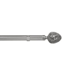 Unknown 28mm Fixed Length Metal Eyelet Curtain Pole Set In Chrome - Alexia Finial, 120Cm - thumbnail 1