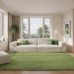 Uetian Green Shaggy Rug Soft Dense Pile Modern Area Floor Rug (160X230 Cm) - thumbnail 7