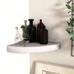 Berkfield Wall Corner Shelf Concrete Grey 25X25X3.8 Cm Mdf - thumbnail 1