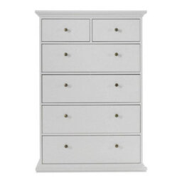 Parisfrench Country Style Tall Chest Of Drawers In White - thumbnail 2