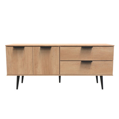 Fuji 2 Drawer 2 Door Wide Sideboard In Nebraska Oak (Ready Assembled) - image 1