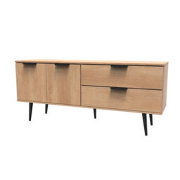 Fuji 2 Drawer 2 Door Wide Sideboard In Nebraska Oak (Ready Assembled) - thumbnail 3