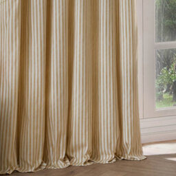 Yard Hebden Striped Cotton Blackout Pencil Pleat Curtains, Honey Yellow, (W) 117 X (D) 183Cm - thumbnail 5
