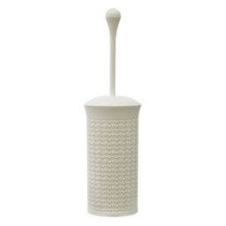 Jvl Knit Design Loop Plastic Toilet Brush And Holder, Ivory, One Size
