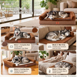 Luckracer Large Dog Bed Sofa Washable Orthopedic Dog Beds Blue 90X66X16Cm - thumbnail 5