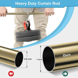Bedlooms Metal Curtain Pole 28mm- Plain Ball Finials With Extendable Strong & Durable Rod Antique Brass 160-300 Cm,63''-118'' - thumbnail 5