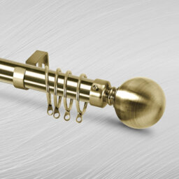 Bedlooms Metal Curtain Pole 28mm- Plain Ball Finials With Extendable Strong & Durable Rod Antique Brass 160-300 Cm,63''-118'' - thumbnail 1