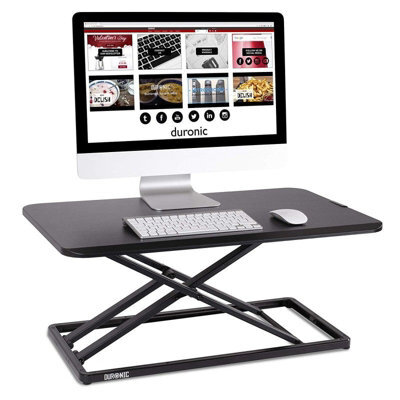 Duronic Dm05D20 Sit-Stand Desk Workstation, Desk Convertor, Manually Height Adjustable 5-41Cm, 74X45Cm Platform - Black - image 1