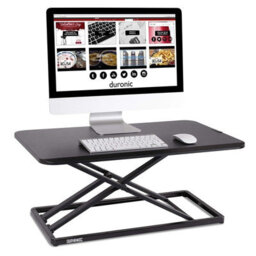 Duronic Dm05D20 Sit-Stand Desk Workstation, Desk Convertor, Manually Height Adjustable 5-41Cm, 74X45Cm Platform - Black - thumbnail 1