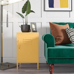 Novogratz Dhp Cache Metal Locker End Table With One Door In Yellow - thumbnail 1
