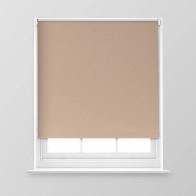 A.unique Home Premium Trimmable Thermal Blackout Roller Window Blind - 5Ft - Mocha - 150Cm (W) X 170Cm (L) - image 1