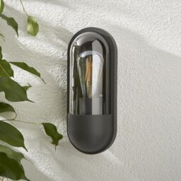 Zinc Kerry Fixed Matt Black Mains-Powered Led Outdoor Contemporary On/off Wall Light (Dia)10Cm - thumbnail 2