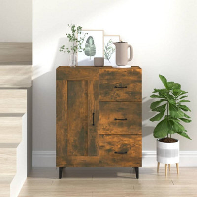 Berkfield Sideboard Smoked Oak 69.5X34X90 Cm Engineered Wood - image 1