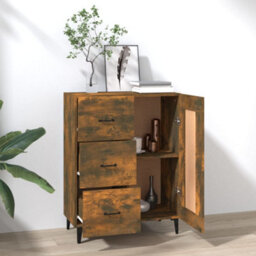 Berkfield Sideboard Smoked Oak 69.5X34X90 Cm Engineered Wood - thumbnail 3