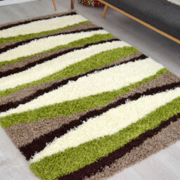 "Bravich Green Waves Thick Shaggy Rug - California - 80X150Cm (2'8""x5')" - thumbnail 1